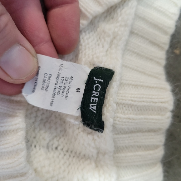 Vintage j crew Cotton-blend bouclé cable-knit sweater women's medium - Picture 4 of 8
